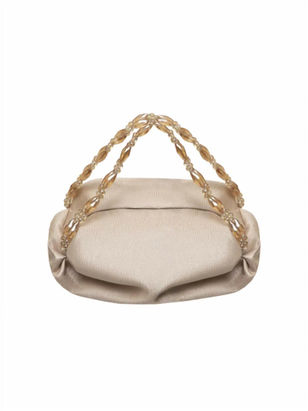 NEW O'SEVEN ELEVEN women's champagne tiny nino tote bag in beige